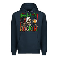 Navy jingle bell rockin skeleton christmas Premium Hoodie - Jasminsmagicworld