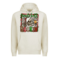 Oatmeal Heather jingle bell rockin skeleton christmas Premium Hoodie - Jasminsmagicworld