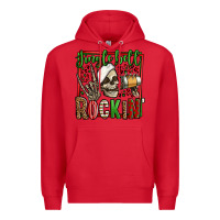 Red jingle bell rockin skeleton christmas Premium Hoodie - Jasminsmagicworld