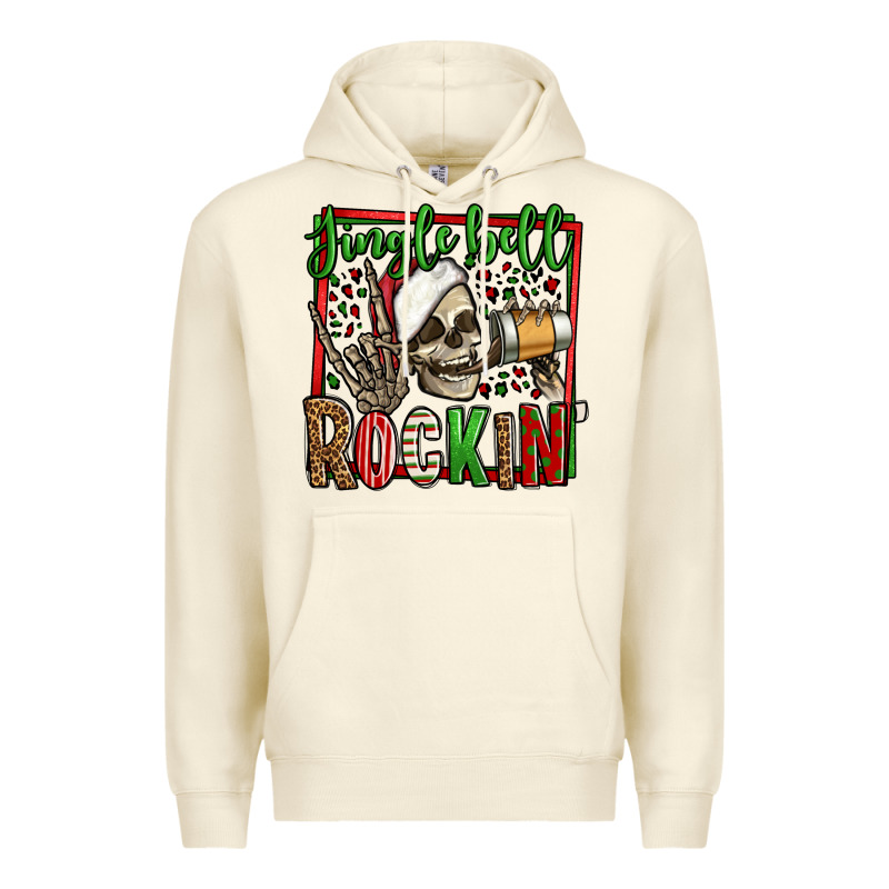 Jingle Bell Rockin Skeleton Christmas Premium Hoodie by Jasminsmagicworld | Teevron