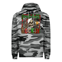 Slate Camo jingle bell rockin skeleton christmas Premium Hoodie - Jasminsmagicworld