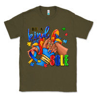 Army Green Be a kind sole Autism afro girl sneakers Classic Tee - RanaPortraitStore