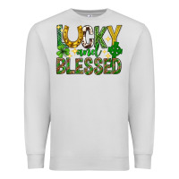 Dove Grey Lucky and blessed st. patricks day Premium Sweatshirt - Neo Western