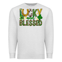 Oatmeal Heather Lucky and blessed st. patricks day Premium Sweatshirt - Neo Western
