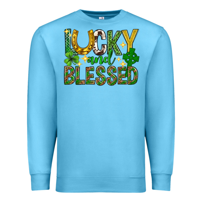 Lucky And Blessed St. Patricks Day Premium Sweatshirt by Neo Western | Teevron