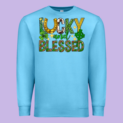 Lucky And Blessed St. Patricks Day Premium Sweatshirt Designed By Neo Western