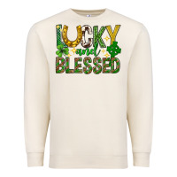Sandshell Lucky and blessed st. patricks day Premium Sweatshirt - Neo Western