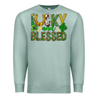 Seafoam Lucky and blessed st. patricks day Premium Sweatshirt - Neo Western