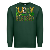 Sports Green Lucky and blessed st. patricks day Premium Sweatshirt - Neo Western