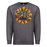 Charcoal Heather fall vibes Premium Sweatshirt - CowhideDigitalArt