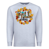 Heather Grey fall vibes Premium Sweatshirt - CowhideDigitalArt