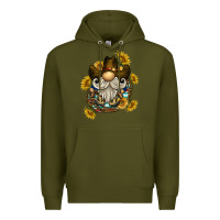 Army Green cowboy gnome sunflower rope Premium Hoodie - BarkalooDesign