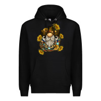 Black cowboy gnome sunflower rope Premium Hoodie - BarkalooDesign