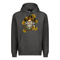 Charcoal Heather cowboy gnome sunflower rope Premium Hoodie - BarkalooDesign