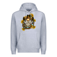 Heather Grey cowboy gnome sunflower rope Premium Hoodie - BarkalooDesign