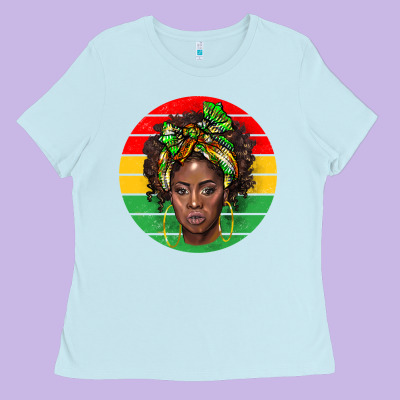 Black Women Ladies Tee Designed By Barkaloodesign