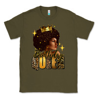Army Green Birthday queen afro girl Classic Tee - RanaPortraitStore