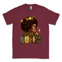 Burgundy Birthday queen afro girl Classic Tee - RanaPortraitStore
