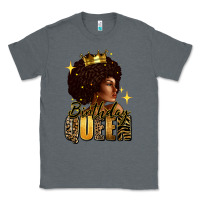 Charcoal Heather Birthday queen afro girl Classic Tee - RanaPortraitStore