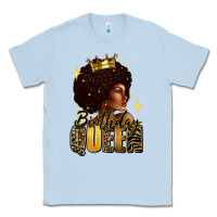 Dusty Blue Birthday queen afro girl Classic Tee - RanaPortraitStore