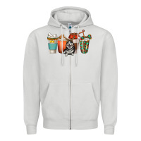 Dove Grey alaskan husky dog coffee cups Zipper Hoodie - texasbilliewilder