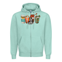 Seafoam alaskan husky dog coffee cups Zipper Hoodie - texasbilliewilder