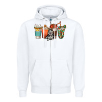 White alaskan husky dog coffee cups Zipper Hoodie - texasbilliewilder