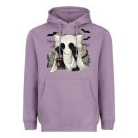 Lavender Ghost Cat Heavyweight Hoodie - texasbilliewilder