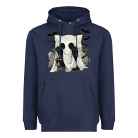 Navy Ghost Cat Heavyweight Hoodie - texasbilliewilder