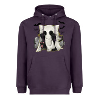 Plum Ghost Cat Heavyweight Hoodie - texasbilliewilder