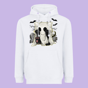 Ghost Cat Heavyweight Hoodie Designed By Texasbilliewilder