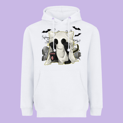 Ghost Cat Heavyweight Hoodie Designed By Texasbilliewilder