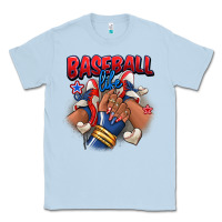 Dusty Blue Baseball life afro girl sneakers Classic Tee - RanaPortraitStore