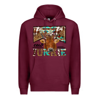 Burgundy cow junkie Premium Hoodie - NancyCooperArtShop