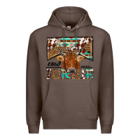 Coffee cow junkie Premium Hoodie - NancyCooperArtShop