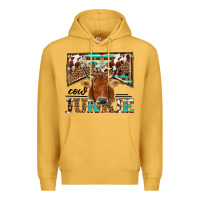 Mustard cow junkie Premium Hoodie - NancyCooperArtShop