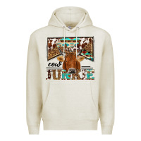 Oatmeal Heather cow junkie Premium Hoodie - NancyCooperArtShop