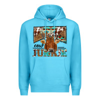 Ocean Blue cow junkie Premium Hoodie - NancyCooperArtShop