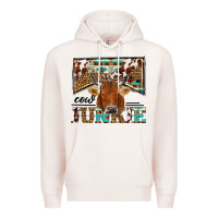 Pale Pink cow junkie Premium Hoodie - NancyCooperArtShop