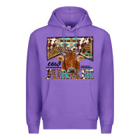 Purple cow junkie Premium Hoodie - NancyCooperArtShop