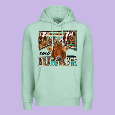 Cow Junkie Premium Hoodie Designed By Nancycooperartshop