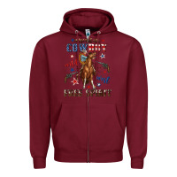 Burgundy american cowboy wild west free spirit Zipper Hoodie - texasbilliewilder
