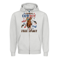 Dove Grey american cowboy wild west free spirit Zipper Hoodie - texasbilliewilder