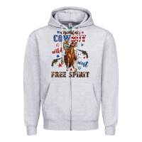 Heather Grey american cowboy wild west free spirit Zipper Hoodie - texasbilliewilder