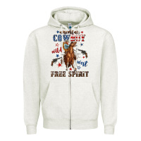 Oatmeal Heather american cowboy wild west free spirit Zipper Hoodie - texasbilliewilder