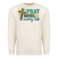 Sandshell pray more worry less Premium Sweatshirt - HRA Design Shop