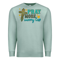 Seafoam pray more worry less Premium Sweatshirt - HRA Design Shop