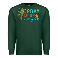 Sports Green pray more worry less Premium Sweatshirt - HRA Design Shop