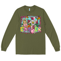 Army Green easter cross background Long Sleeve Tee - BarkalooDesign