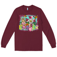 Burgundy easter cross background Long Sleeve Tee - BarkalooDesign